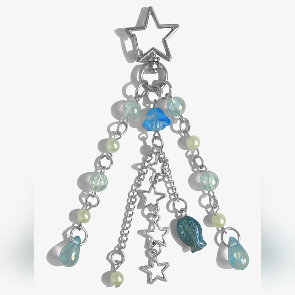 Silver and Blue Star Charm Necklace
